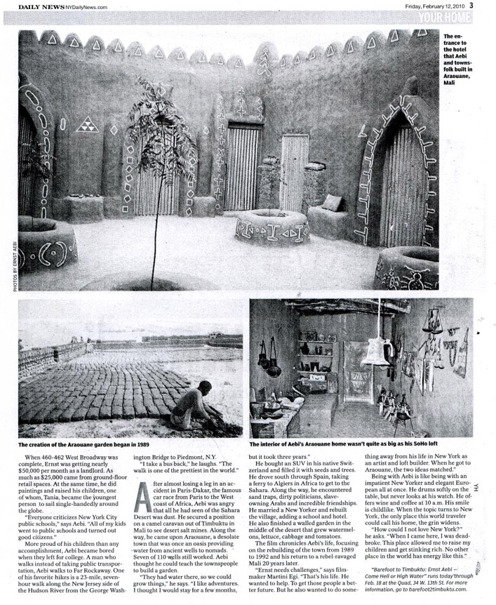 Barefoot to Timbuktu review Daily News, Jason Sheftell
